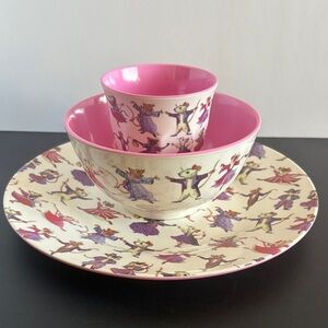 Emma Bridgewater Dancing Mice Melamine Plate Bowl Cup Set